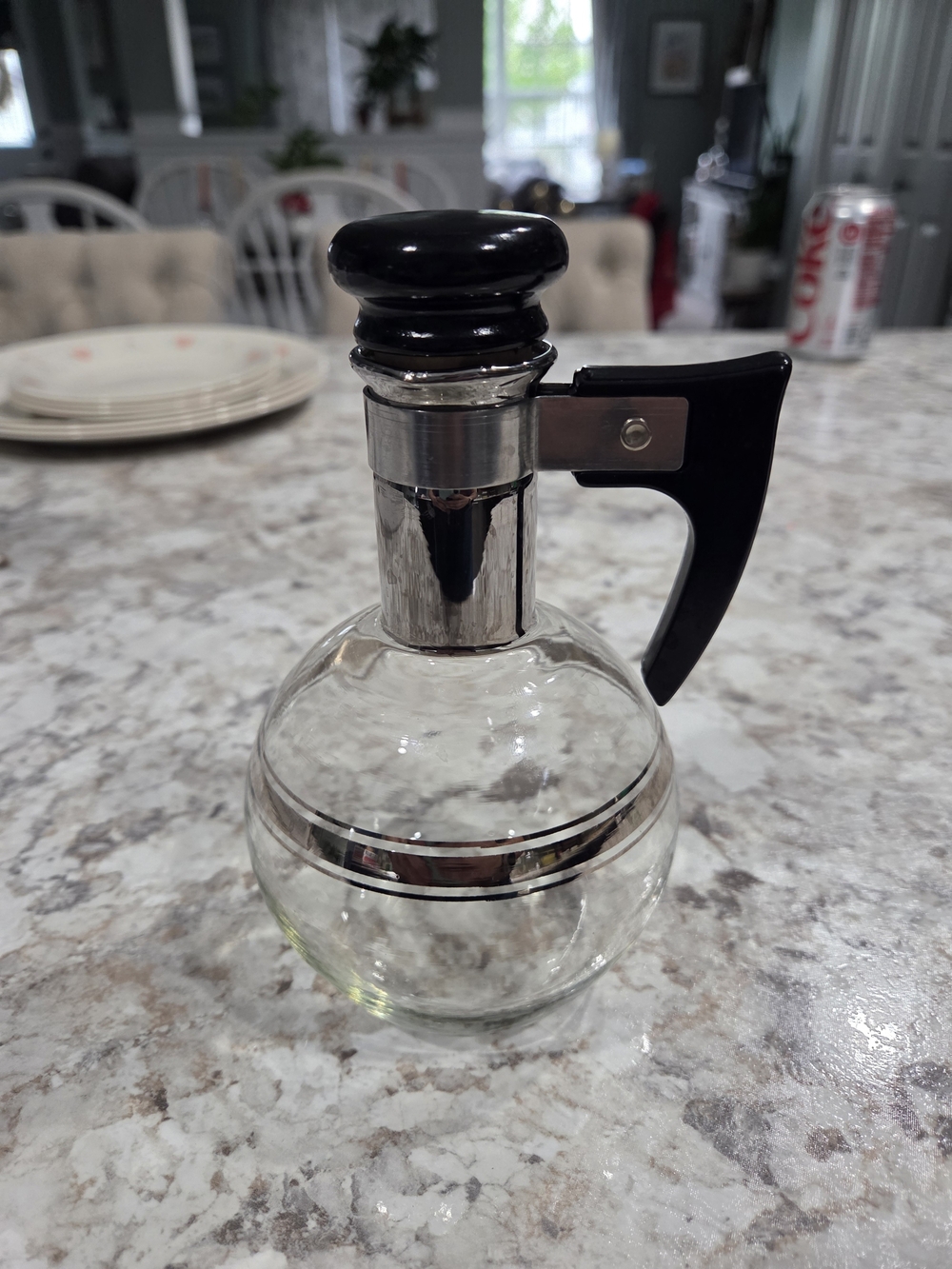 MCM Individual Carafe Glass Coffee Carafate Vintage Gold Inland Glass Co.
